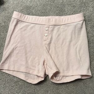 Aerie Light Pink Button-Front Sleep Shorts